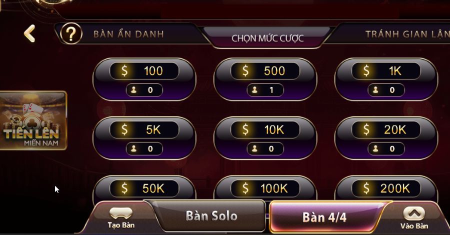 Chơi game Tiến Lên Miền Nam Sunwin